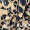 Printed Faux Rabbit Fur LEOPARD Caramel / Black